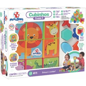 Brinquedo Educativo Cubinhos 5 Em 1-075429-53846