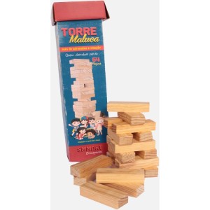 Brinquedo Educativo Jogo Da Torre 54pcs Madeira-100242-13445