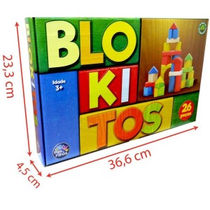 Brinquedo Para Montar Blokitos De Madeira 26 Pecas-071783-32662