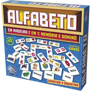 Brinquedo Pedagogico Madeira Alfabeto Domino E Memoria-034690-60080