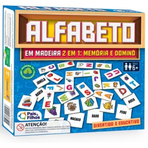 Brinquedo Pedagogico Madeira Alfabeto Domino E Memoria-034690-77603