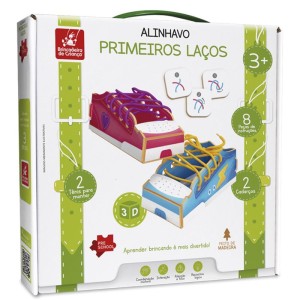 Brinquedo Pedagogico Madeira Alinhavo Primeiros Lacos 3d 8p-107342-94819