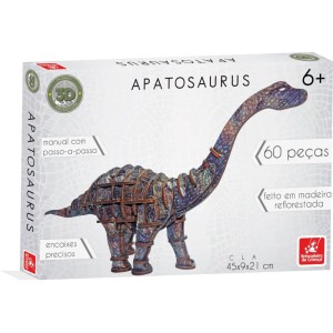 Brinquedo Pedagogico Madeira Apatosaurus 3d 60 Pecas-086857-91322