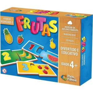 Brinquedo Pedagogico Madeira Associe Numeros E Frutas-097344-47512