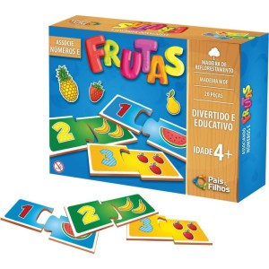 Brinquedo Pedagogico Madeira Associe Numeros E Frutas-097344-58098