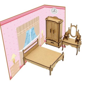 Brinquedo Pedagogico Madeira Moveis E Ambientes 3d - Quarto-094538-20159