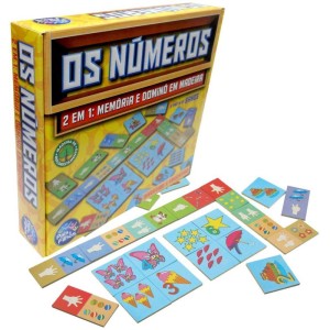 Brinquedo Pedagogico Madeira Os Numeros Domino E Memoria-034689-46230