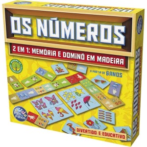 Brinquedo Pedagogico Madeira Os Numeros Domino E Memoria-034689-57818