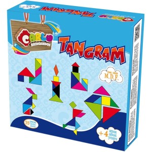 Brinquedo Pedagogico Madeira Tangram 35 Pecas Em Madeira-070900-12358