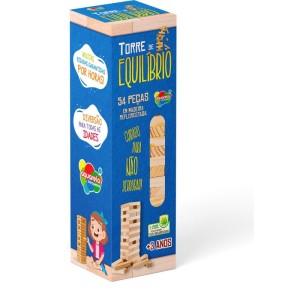 Brinquedo Pedagogico Madeira Torre De Equilibrio 54pcs-104764-30801