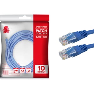 Cabo De Rede Patch Cord Cat5e Utp 10m Azul-083186-53672