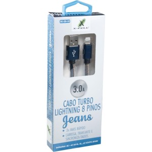 Cabo Usb Flat Light 8p 3.0a 1m Jeans-034287-72077