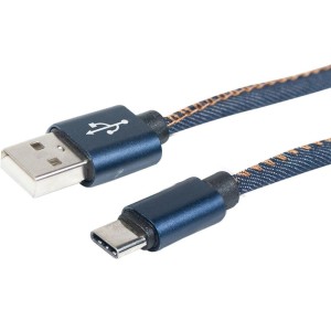 Cabo Usb Flat Tape C 3.0a 1,0m Jeans-034288-15806