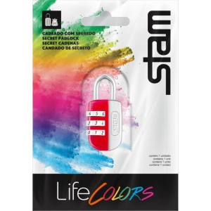 Cadeado Segredo 20mm Life Colors Vermelho-074209-51833