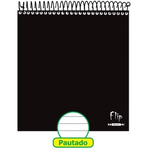 Caderno 01x1 Capa Dura Flip Neutro Preto Vert 80f-081665-42499