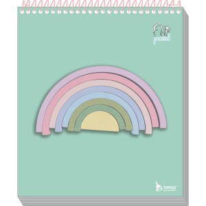 Caderno 01x1 Capa Dura Flip Pastel Fem Vertical 80f-081666-98587