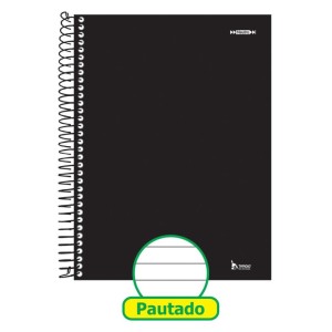 Caderno 01x1 Capa Dura Neutro Preto 96 Folhas-038205-12219