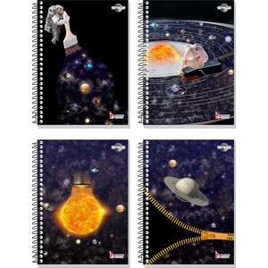 Caderno 01x1 Capa Dura Space 80 Folhas-098400-37513