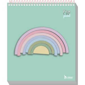 Caderno 10x1 Capa Dura Flip Pastel Fem Vertical 160f-086826-34099