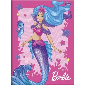 Caderno Brochura 1/4 Capa Dura Barbie Mermaid Power 80fls.-098308-18847