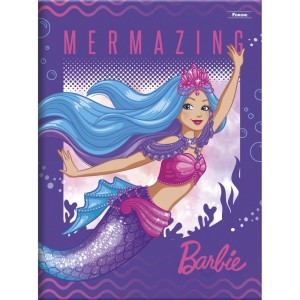 Caderno Brochura 1/4 Capa Dura Barbie Mermaid Power 80fls.-098308-34625