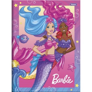 Caderno Brochura 1/4 Capa Dura Barbie Mermaid Power 80fls.-098308-93422