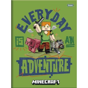 Caderno Brochura 1/4 Capa Dura Minecraft 80fls.-096248-32606