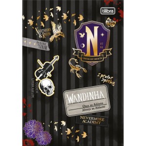 Caderno Brochura 1/4 Capa Dura Wandinha 80fls.-103497-16634