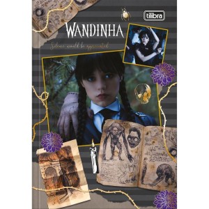 Caderno Brochura 1/4 Capa Dura Wandinha 80fls.-103497-98188