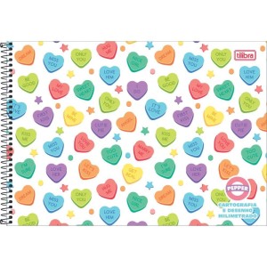 Caderno Desenho Milimetrado Espiral Pepper 80 Folhas-076139-27018