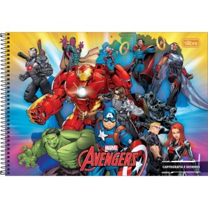 Caderno Desenho Univ Capa Dura Avengers 80fls.-098261-19075