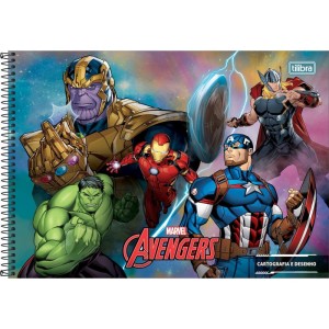 Caderno Desenho Univ Capa Dura Avengers 80fls.-098261-22504