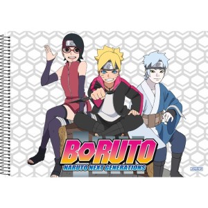 Caderno Desenho Univ Capa Dura Boruto/naruto 60f-100392-95384