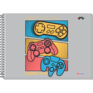 Caderno Desenho Univ Capa Dura Game Over 48f Espiral-100233-31916