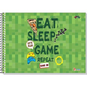 Caderno Desenho Univ Capa Dura Game Over 48f Espiral-100233-64019