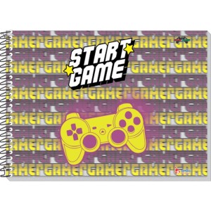 Caderno Desenho Univ Capa Dura Game Over 48f Espiral-100233-73532