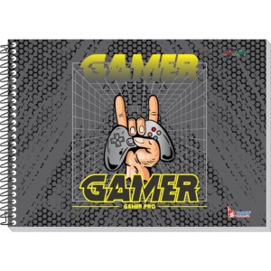 Caderno Desenho Univ Capa Dura Game Over 48f Espiral-100233-89664