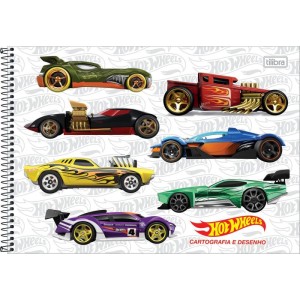 Caderno Desenho Univ Capa Dura Hot Wheels 80fls.-098266-44593