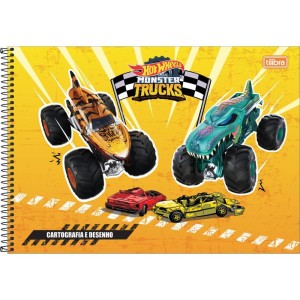 Caderno Desenho Univ Capa Dura Hot Wheels Monster Trucks 80f-098264-37497