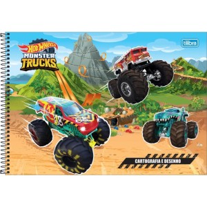 Caderno Desenho Univ Capa Dura Hot Wheels Monster Trucks 80f-098264-94058