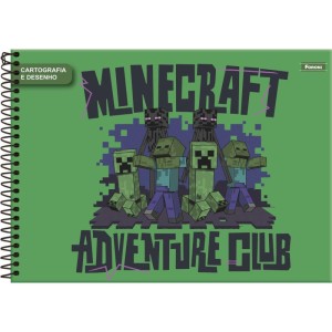 Caderno Desenho Univ Capa Dura Minecraft 80fls.-096249-18007