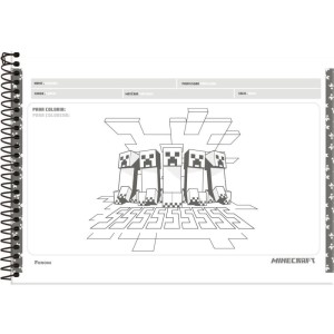 Caderno Desenho Univ Capa Dura Minecraft 80fls.-096249-69360