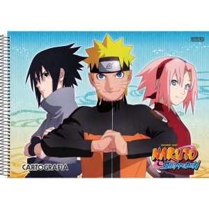 Caderno Desenho Univ Capa Dura Naruto 60f C/adesivo-096410-96622