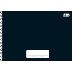 Caderno Desenho Univ Capa Dura Pepper 80fls Preto Univ Horiz-104378-74274