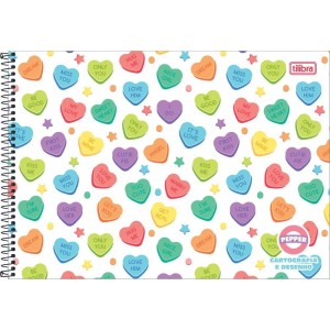 Caderno Desenho Univ Capa Dura Pepper Espiral 80 Folhas-076140-65042