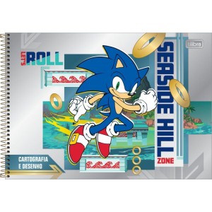 Caderno Desenho Univ Capa Dura Sonic 80fls.-098249-33600