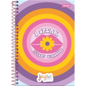 Caderno Espiral 1/4 Capa Dura Joyful Mind 80fls.-098425-61355