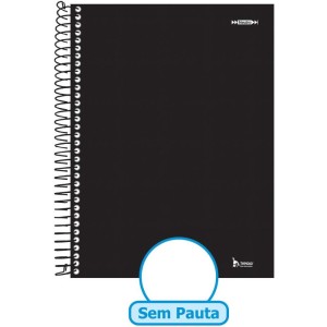 Caderno Espiral 1/4 Capa Dura Neutro Preto 200f Sem Pauta-085881-62001