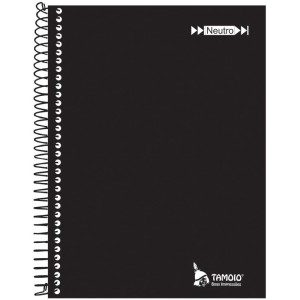 Caderno Espiral 1/4 Capa Dura Neutro Preto 96f Sem Pauta-085879-90806