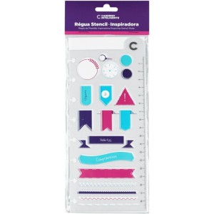 Caderno Inteligente Regua Stencil Inspiradora 19cm-108979-71862